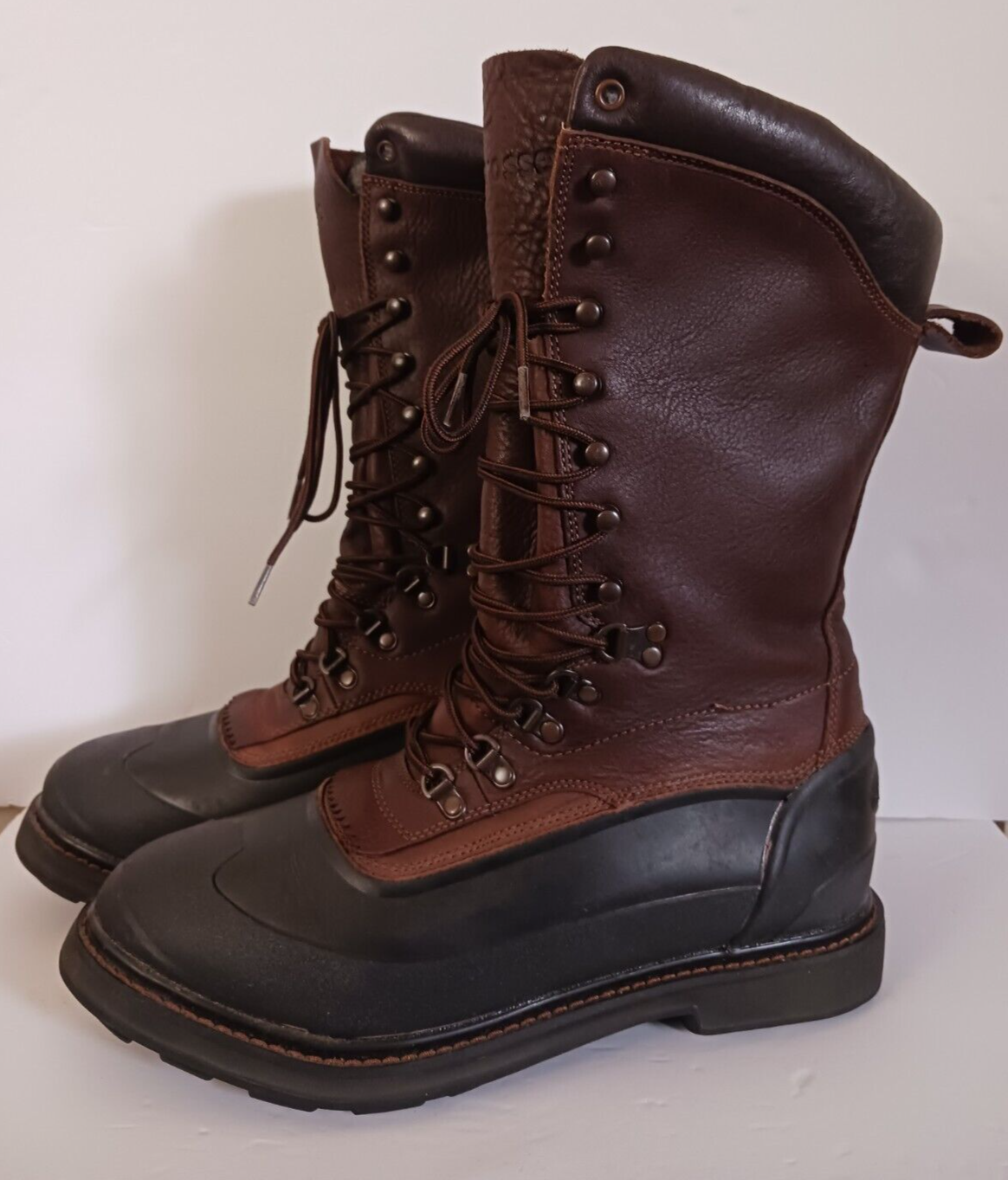La Crosse 14" Tall Brown Leather Insulated Insert Lace Up Duck Boots Men's 12W eBay
