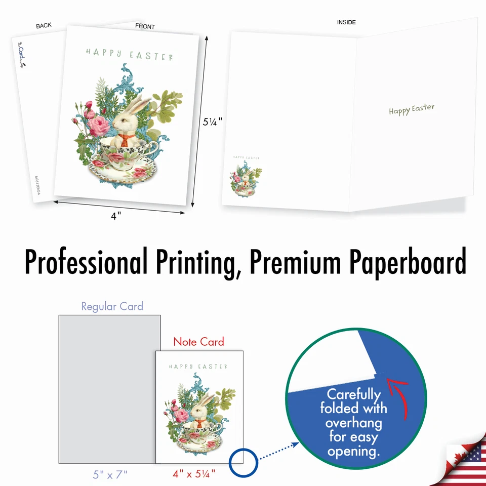 20 Easter Cards (10 Designs, 2 Each) - Blooms and Bunnies AM3513EAG-B2x10 - Image 2 of 4