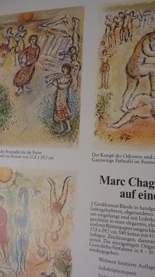 Marc CHAGALL "Die Odyssee" KLAPP-PROSPEKT Cosmopress Genf 1987 - TOP-Neuwertig - Bild 3 von 4