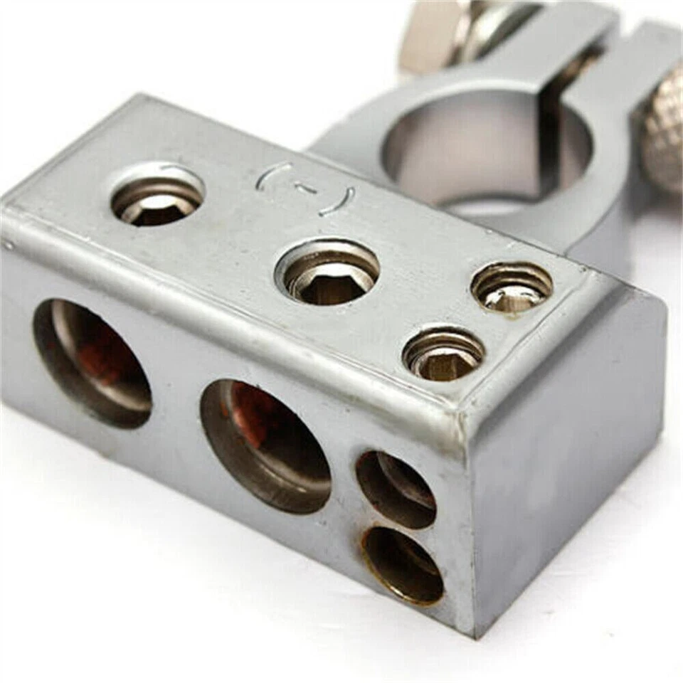 2Pcs Car Vehicle Metal Battery Terminal Clamp Connector Kit For 2 4 8 Gauge Foto 2 de 4