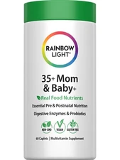 Pre & Postnatal Nutrition | 35+ Mom & Baby | 60 Vegan Caplets | by Rainbow Light