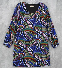 Anthropologe Pixi + Ivy Dress Small Shift Puff Sleeve Bohemian Wearable Art