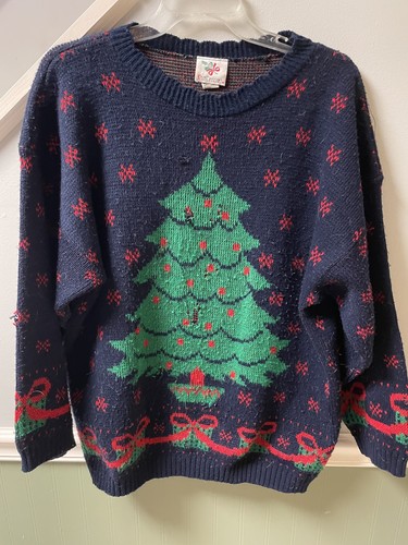 NUTCRACKER Vintage Ugly Christmas Sweater Christmas Tree Doublesided Size 20w