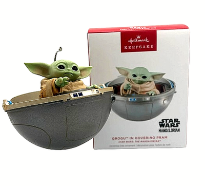 Hallmark 2024 Grogu in Hovering Pram Star Wars Mandalorian Talking