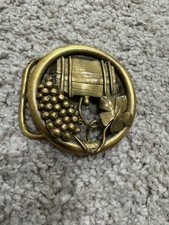 ABSTRACT BRUTALIST GRAPE VINES SOLID BRASS HIPPIE BELT BUCKLE RARE 1982