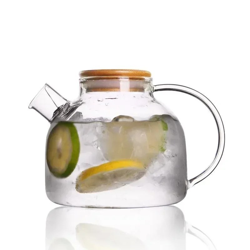 1L Borosilicate Heat Resistant Clear Glass Teapot Jug Coffee Tea Pot Infuser UK