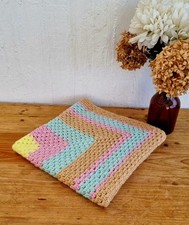 Plaid enfant vintage crochet pastel