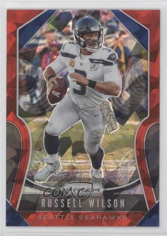 2019 Panini Prizm Red Ice Prizm Russell Wilson #258 4hj