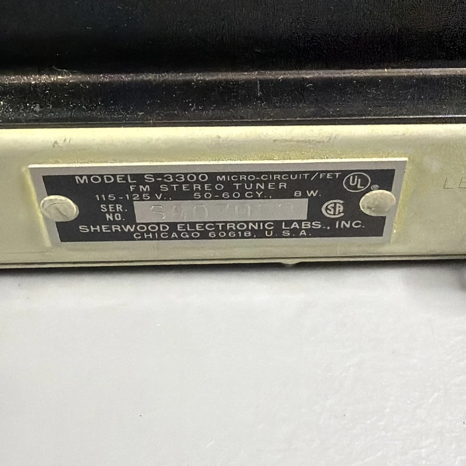 VINTAGE Sherwood S-3300 FET FM Stereo Tuner Powers On Untested - Image 3 of 3