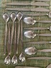 Vintage Eldan Japan SS Flatware Silverware Floral Roses 48 PC Set eld18 Texture — photo 5