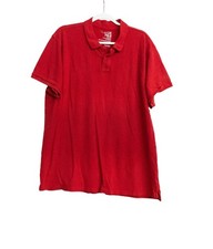 Old Navy Mens Red Polo Shirt 2XL Short Sleeve Casual Cotton Blend Breathable Lig
