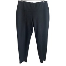 J Jill Wearever Womens Black Pull On Knit Pants L Straight Leg Minimalist Travel