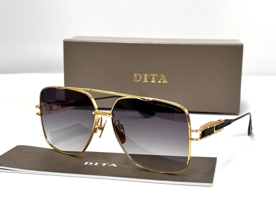 DITA GRAND EMPERIK DTS159-A-01 Matte Black/Gold - Antique Grey Lens Sunglasses - Image 2 of 4