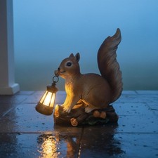 Squirrel Solar Lantern Statue Gift Idea for Patio