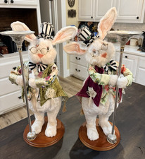 Set of Mark Roberts Spring Mr. Cottontail 20” Rabbits Grandpas Large Easter!!