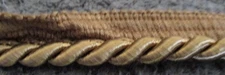 2 Yds. Continuous Lg. Light Brown Twist Cord Rope Trim w/Lip Pipping Trim