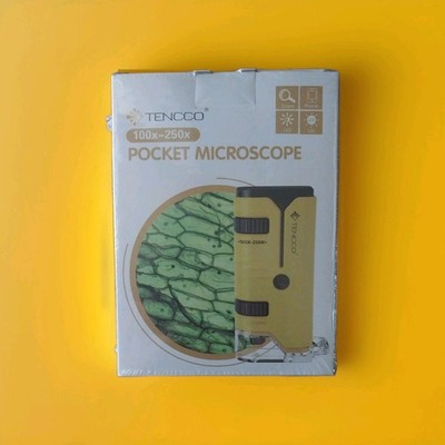 Mini Pocket Microscope for Kids Adults,100X-250X Protable Handheld New/Sealed