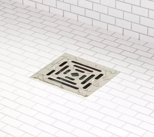 Signature Hardware 446694 Adelphi 4.5" Pattern Grate Drain - Polished Nickel - Picture 1 of 2