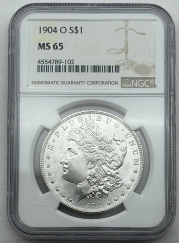 1904-O Morgan Silver Dollar, NGC MS65, New Orleans Mint, Gem BU, No Reserve.