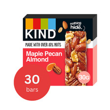 KIND Bars, Gluten Free Snack Bars, Maple Pecan Almond, High Fibre Health 30x 30g