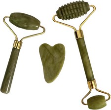 Jade Roller and Gua Sha Set 2,Gua Sha Facial Tools,Face Roller,Jade Roller for F