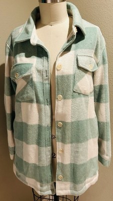 THREAD & SUPPLY WOMEN'S GREEN PLAID SHIRT/JACKET - SIZE L