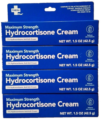 4 X Thera Plus Maximum Strength Hydrocortisone Cream Anti-Itch Cream 1.5 oz Each