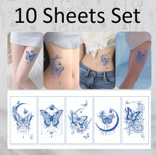 10Pcs Sex Rose Butterfly Moon Waterproof Temporary Body Arm Tattoos Stickers S8