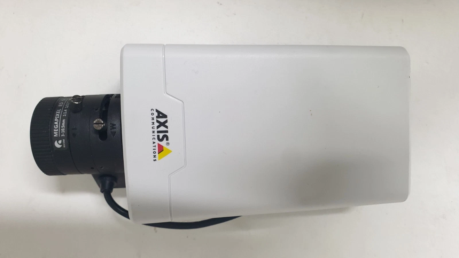 AXIS M1124 720p box camera from the lens side, Ricom Megapixel lens fitted