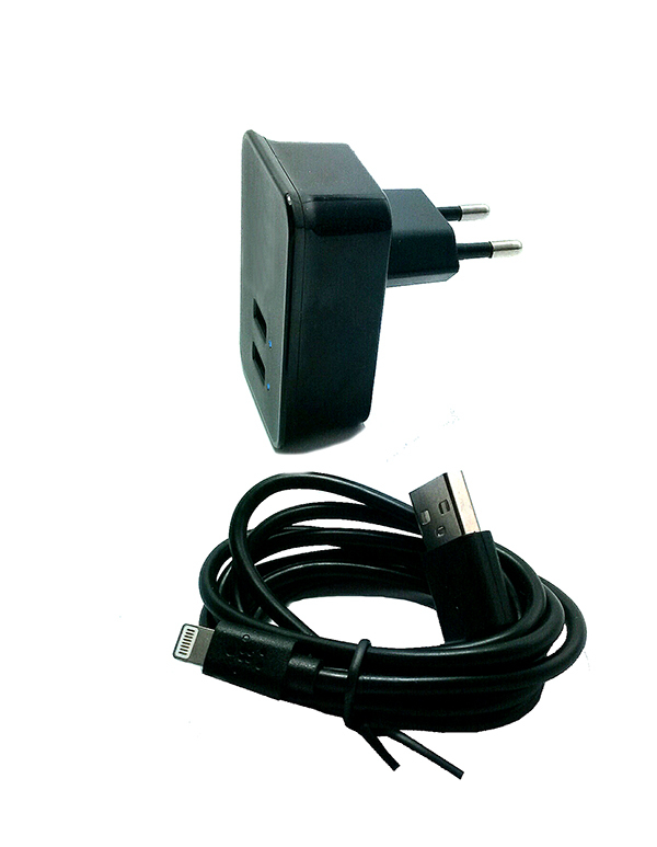 Cargador Red Rapido 10W 2 Puertos USB cable USB conector 8 pin Lightning Iphone