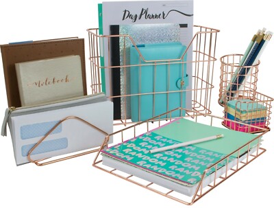 Office Desk Organizer Set - 5-Piece Desk Supply Accessories for Home Dorm Office