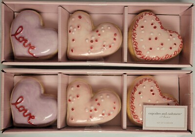 Cupcakes Cashmere 6ct Valentines Day Ceramic Heart Shape Donuts