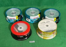 Maxell CD-RW Blank Media / Memorex - Gigaware DVD+R Total 125 Plus BONUS.