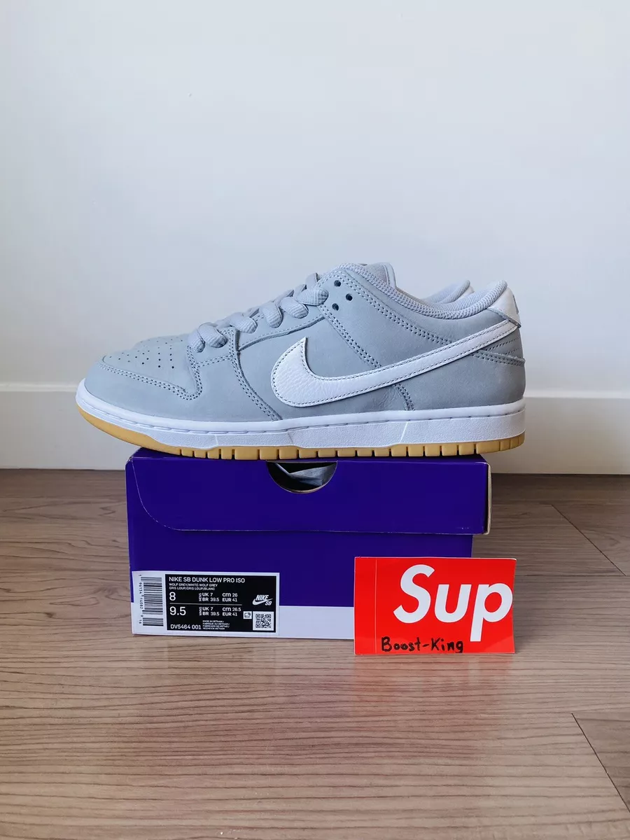 Nike SB Dunk Low Pro ISO Orange Label Wolf Grey Gum size 8 Men s DS