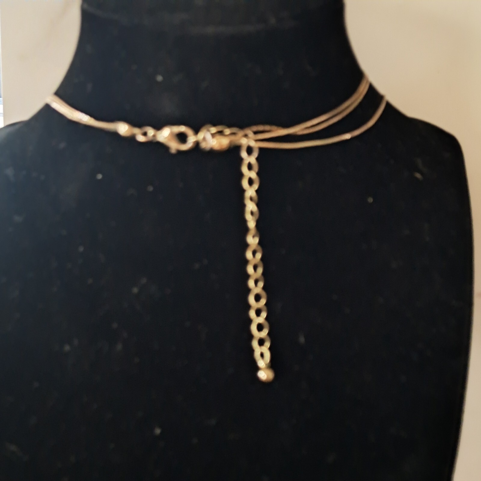 Large Bibb Statement Necklace Neeutral Tones Gold… - image 5