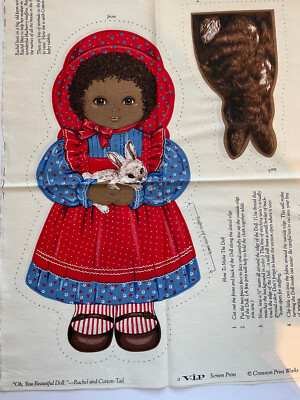 Rachel & CottonTail Oh You Beautiful Doll Cut & Sew Fabric Panel 18'' doll Pillow