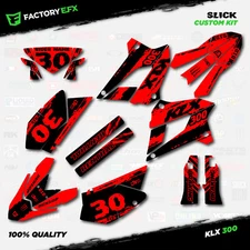 Black & Red Slick Racing Graphics Kit fits 20-23 Kawasaki KLX300SM KLX 300SM