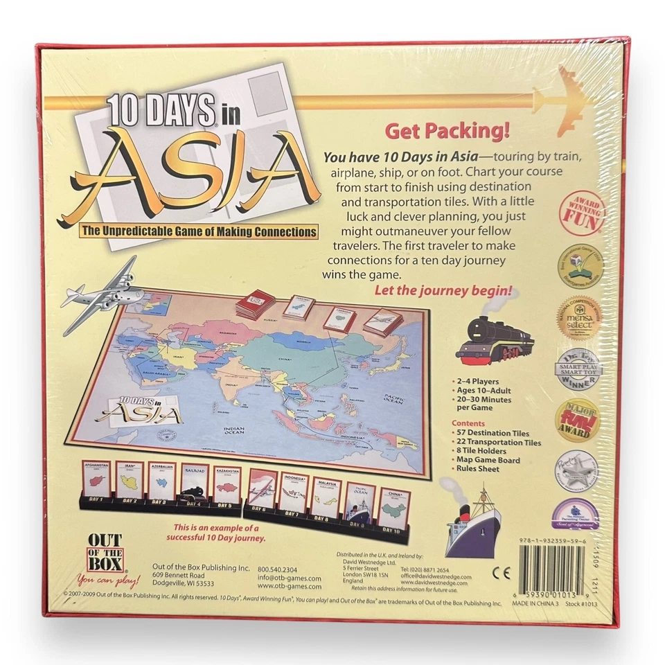 10 Days in Asia Board Game OTB 1013 Out of the Box Games Unopened Brand New - Image 2 of 4