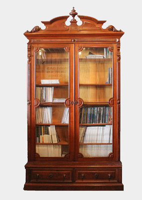 その他 Antique glass case Antique Victorian Walnut Bookcase - Two Tall Glass Doors | eBay