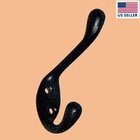 Hook Wrought Iron Black Double 3 | Renovator's Supply on sale Hook Wrought Iron Black Double 3 | Renovator's Supply on sale
