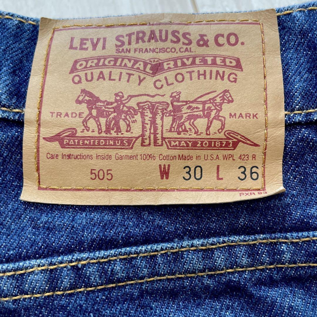 濃紺！90s Levi's 505 USA製 オリジナル W30×L36 Levi's Dark Blue 90s 505 Usa Made Original W30 L36 Men M