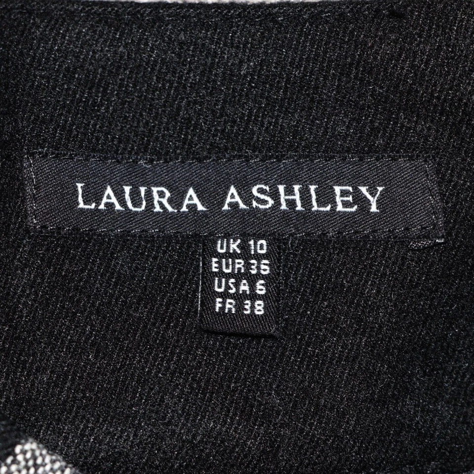 Falda Laura Ashley Talla UK 10 Mujer Gris Mezcla Lana Mezcla Algodón Imitación Botón En muy buena condición Foto 4 de 4