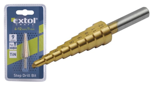 Stufenbohrer Hss-Tin Kegelbohrer SchäLbohrer 4-12Mm / 1Mm Konusbohrer Titan-image