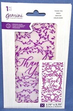 Crafters Companion Thank you Embossing Folder New Gemini 2.75x5.75 Free Shipping