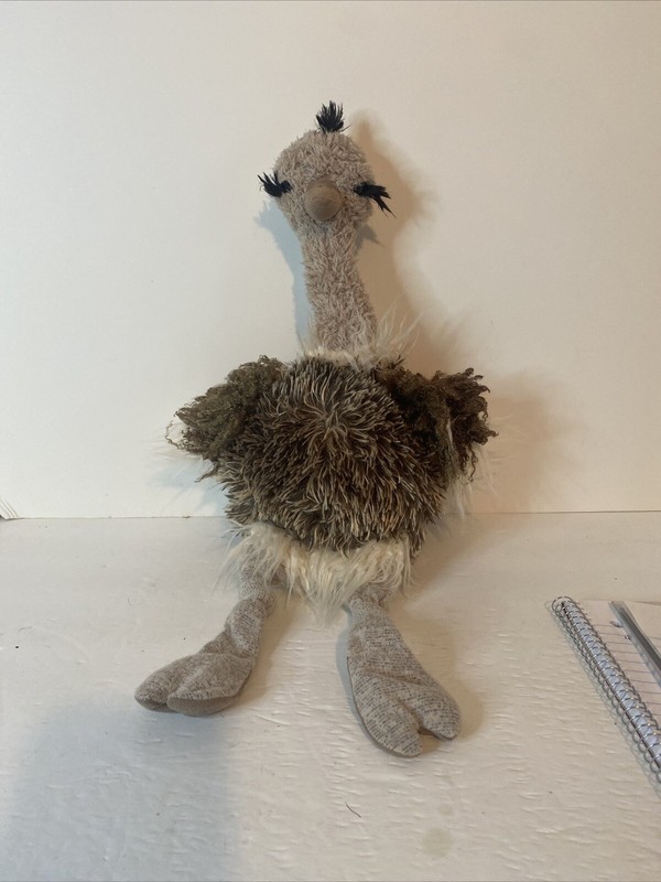 Jellycat Odette Ostrich “20” Soft Plush Stuffed Animal brown & grey