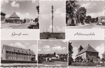 Altenwalde near Cuxhaven 6-Picture Black Postcard 1964