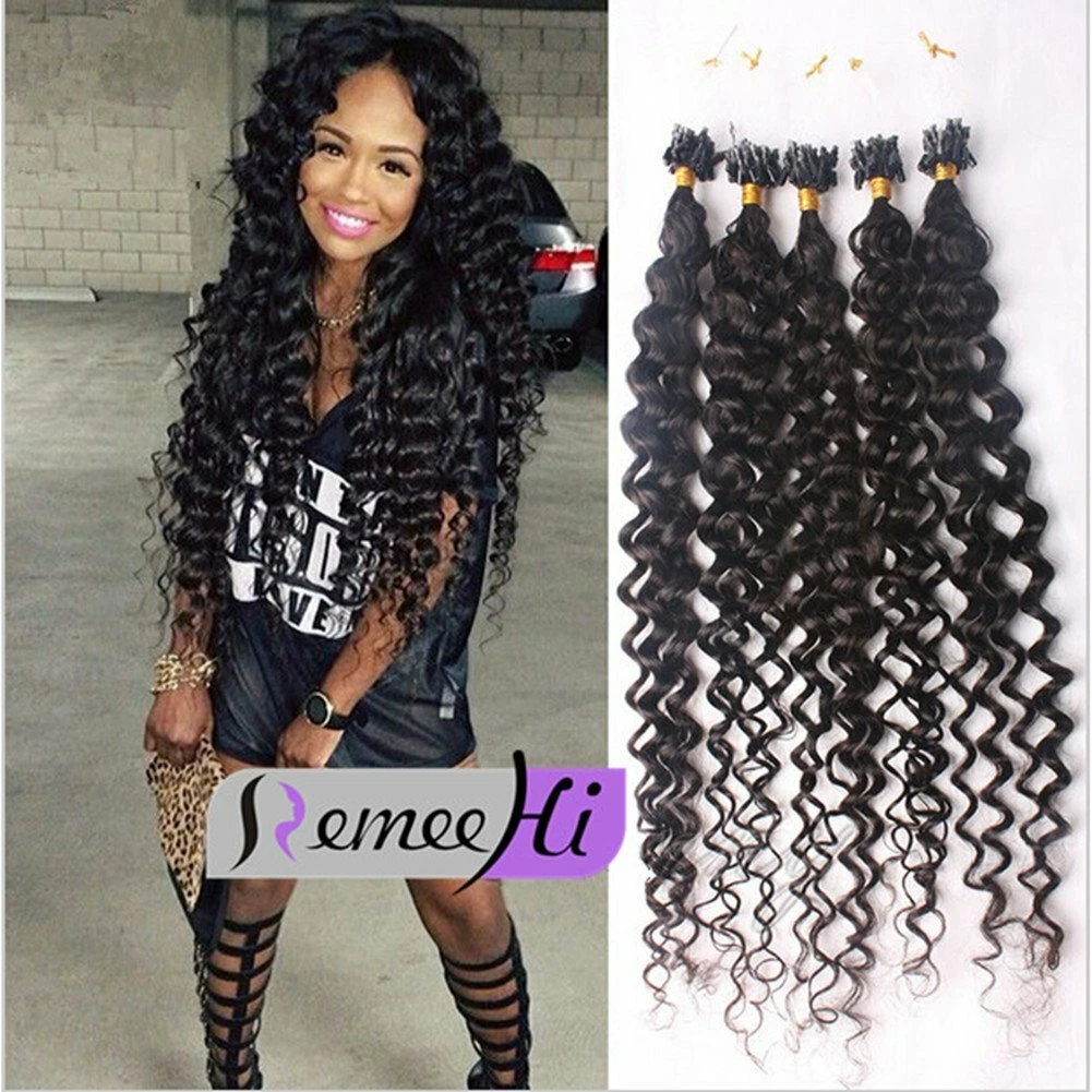 Curly hair hot sale extensions micro rings