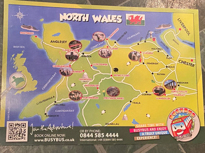 Busy Bus North Wales Map & Busy Bus Patch *Pre-Owned/Nice* SDT2