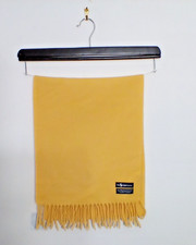 Polo Ralph Lauren Lambswool Scarf Mustard Yellow Blue Embroidered Pony Logo Warm