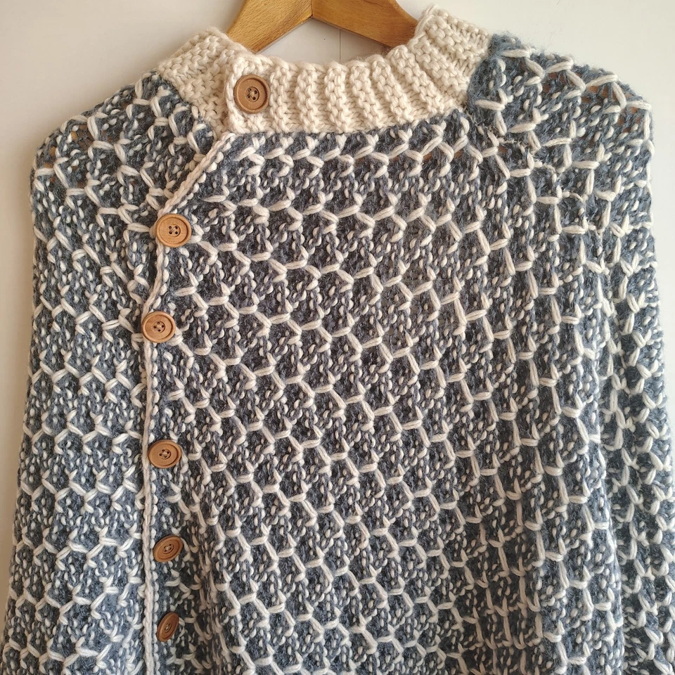 Просто Ноэль насмешливый шеи коренастый вязаный шаль плащ комплект Cottagecore богемное побережье уютный - Изображение 2 из 4